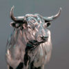 White Park Bull (Ash Nik-Nak - Miniature, Silver) by Kelly John