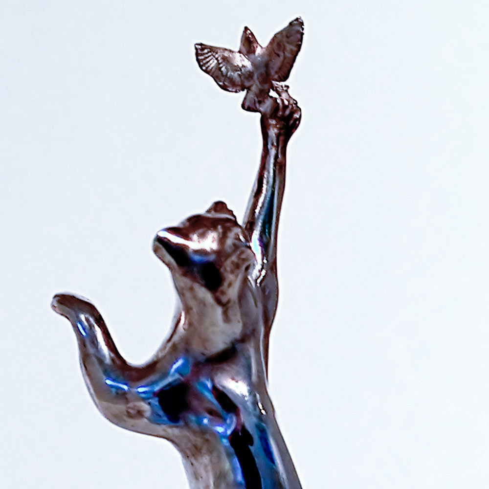 CAT AND BIRD (IN THE BALANCE) by Kelly John